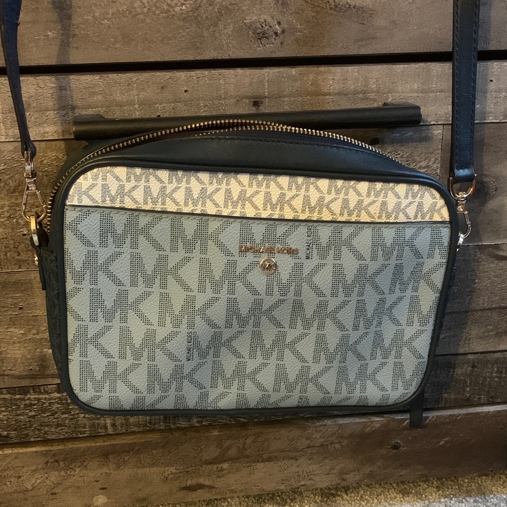 Michael Kors Navy and Light Gray Shoulder Bag